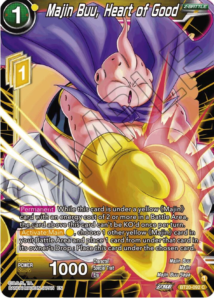 Majin Buu, Heart of Good BT20-092 card from Power Absorbed