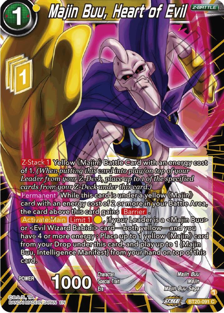 Majin Buu, Heart of Evil BT20-091 card from Power Absorbed