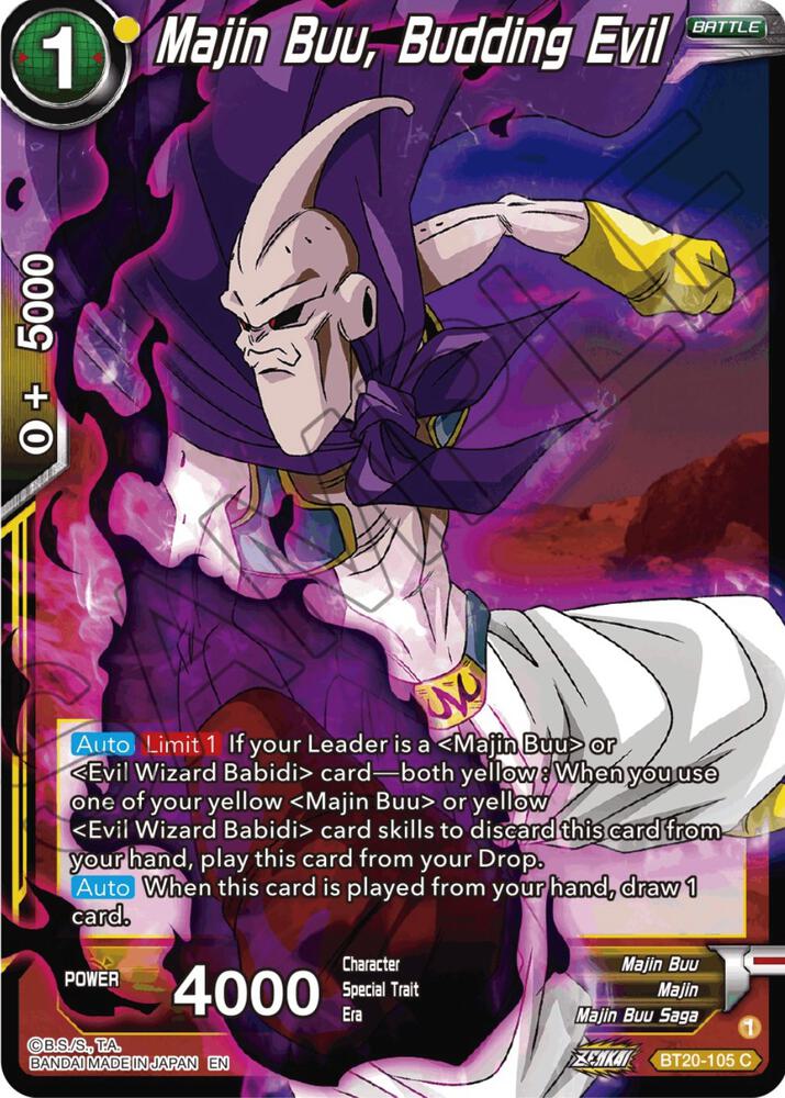 Majin Buu, Budding Evil BT20-105 card from Power Absorbed