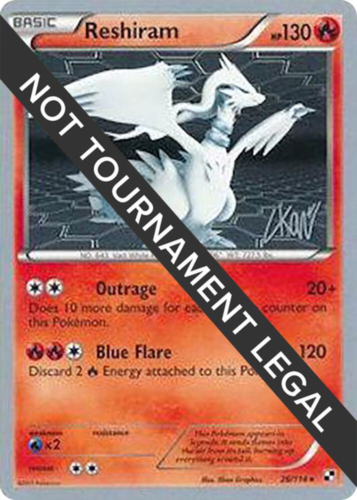 Reshiram - 2011 (Christopher Kan) 26/114 card from World Championship Decks