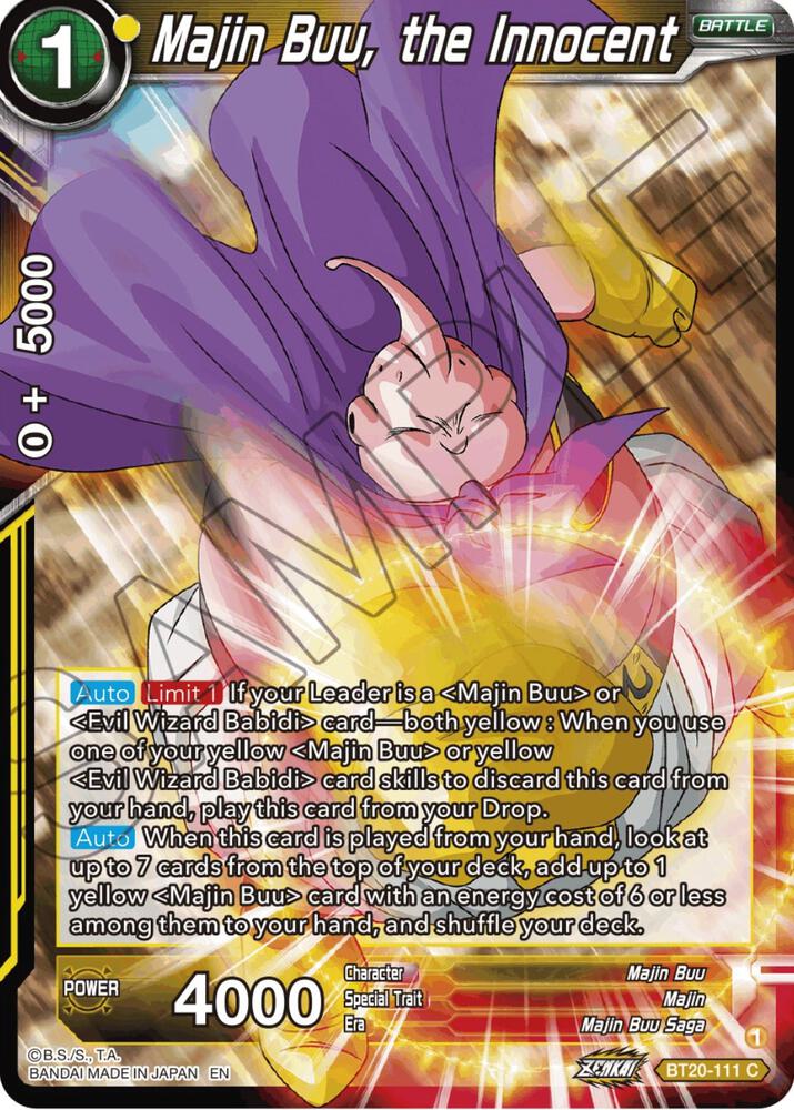 Majin Buu, the Innocent BT20-111 card from Power Absorbed
