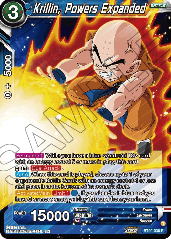Krillin, Powers Expanded BT20-036 card from Power Absorbed