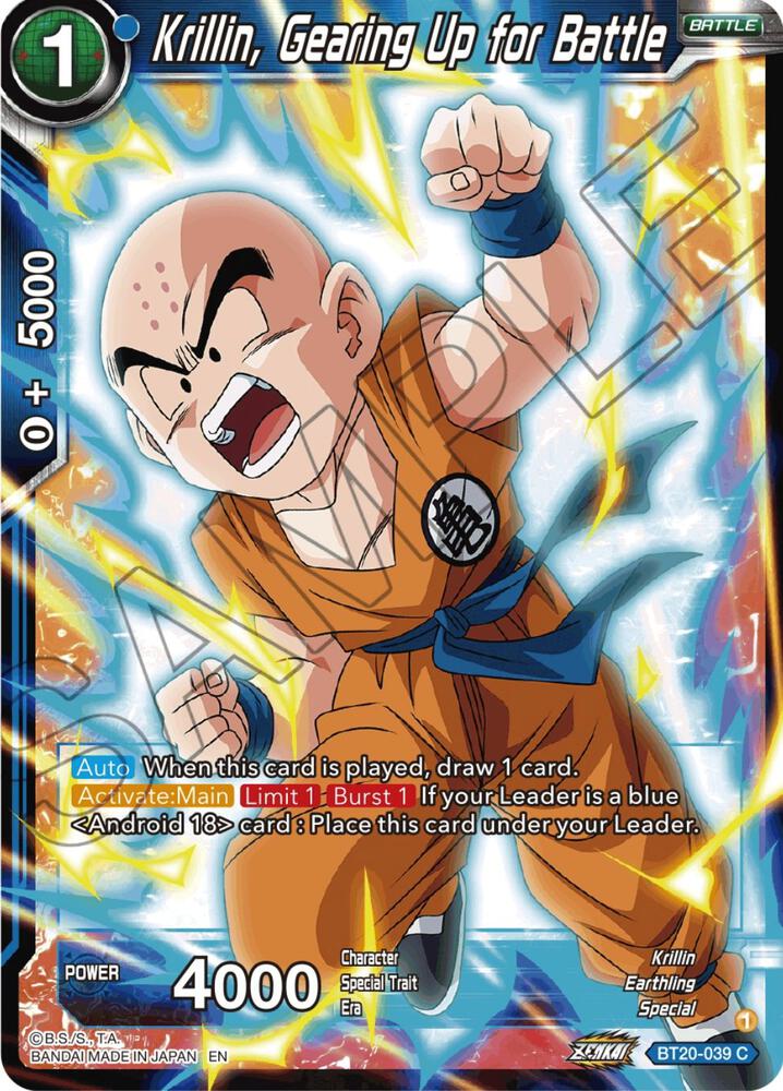 Krillin, Gearing Up for Battle BT20-039 card from Power Absorbed