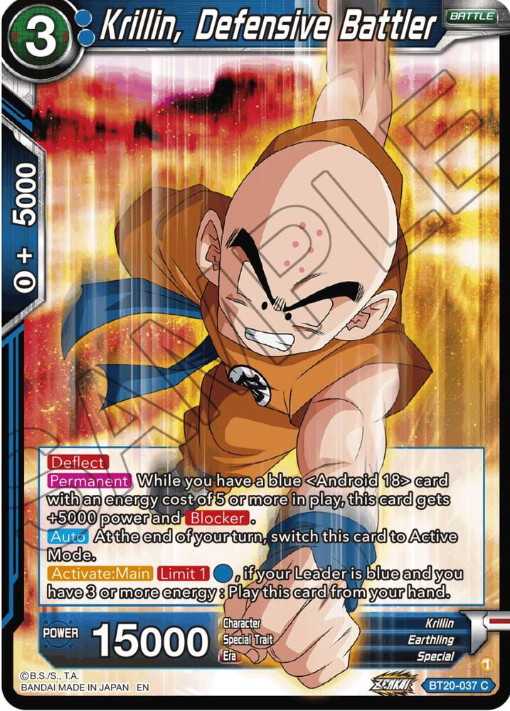 Krillin, Defensive Battler BT20-037 card from Power Absorbed