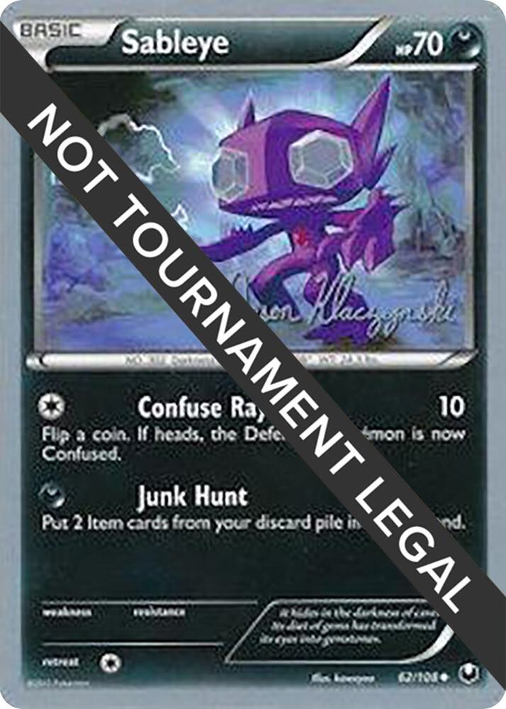 Sableye - 2013 (Jason Klaczynski) 62/108 card from World Championship Decks
