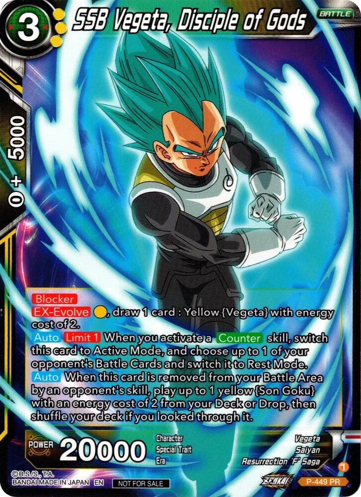 SSB Vegeta, Disciple of Gods (Zenkai Series Tournament Pack Vol.2) P-449 card from Tournament Promotion Cards
