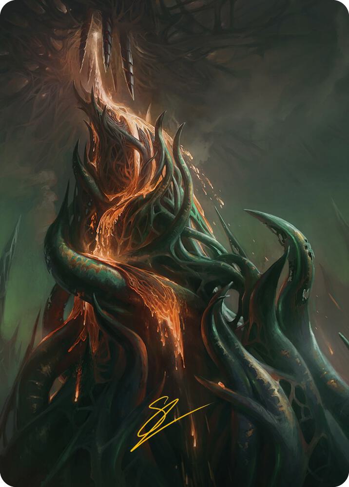 Copperline Gorge Art Card (Gold-Stamped Signature) 57 card from Art Series: Phyrexia: All Will Be One