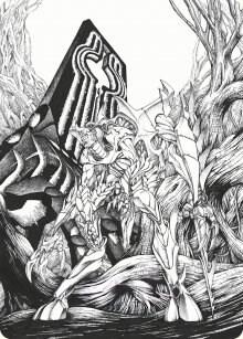 Lukka, Bound to Ruin Art Card 79 card from Art Series: Phyrexia: All Will Be One