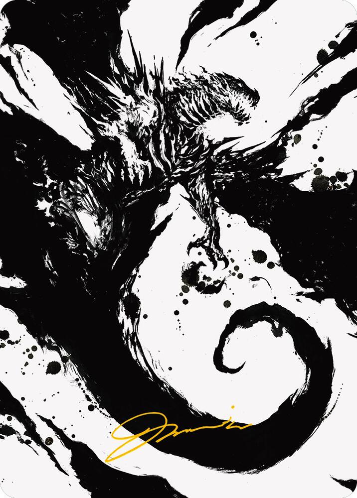 Capricious Hellraiser Art Card (Gold-Stamped Signature) 73 card from Art Series: Phyrexia: All Will Be One
