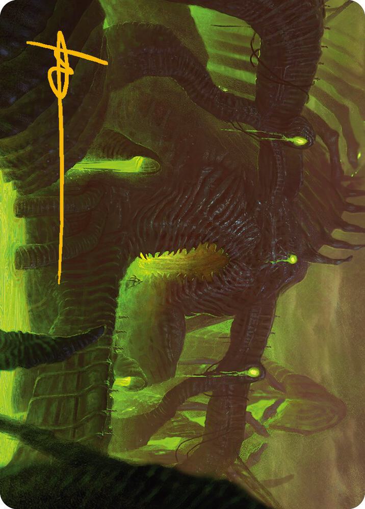 The Dross Pits Art Card (Gold-Stamped Signature) 58 card from Art Series: Phyrexia: All Will Be One