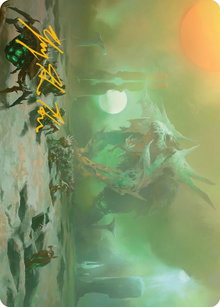 Green Sun's Twilight Art Card (Gold-Stamped Signature) 39 card from Art Series: Phyrexia: All Will Be One