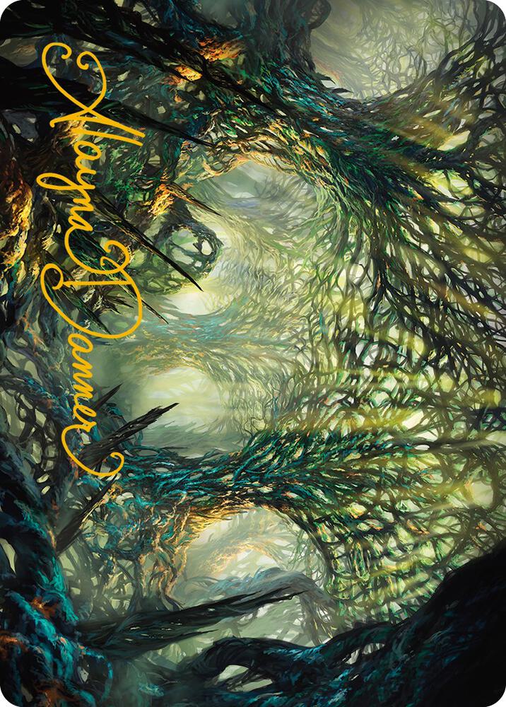 The Hunter Maze Art Card (Gold-Stamped Signature) 60 card from Art Series: Phyrexia: All Will Be One