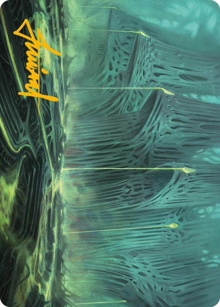 Swamp Art Card (Gold-Stamped Signature) 63 card from Art Series: Phyrexia: All Will Be One