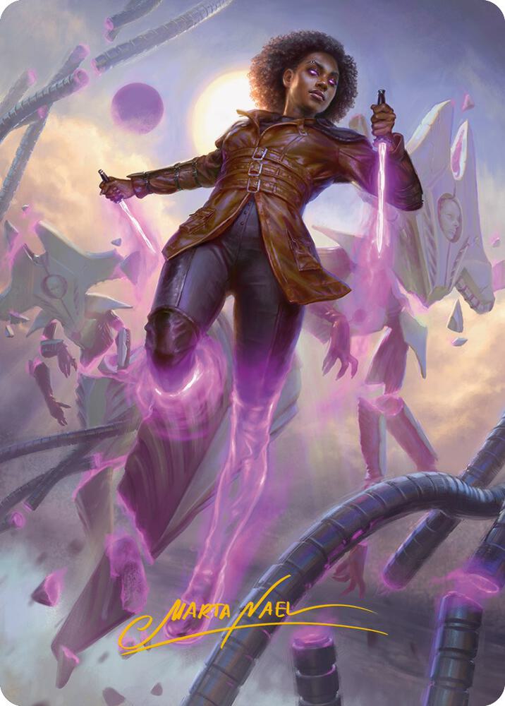 Kaya, Intangible Slayer Art Card (Gold-Stamped Signature) 49 card from Art Series: Phyrexia: All Will Be One