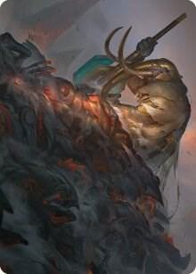 Against All Odds Art Card 1 card from Art Series: Phyrexia: All Will Be One