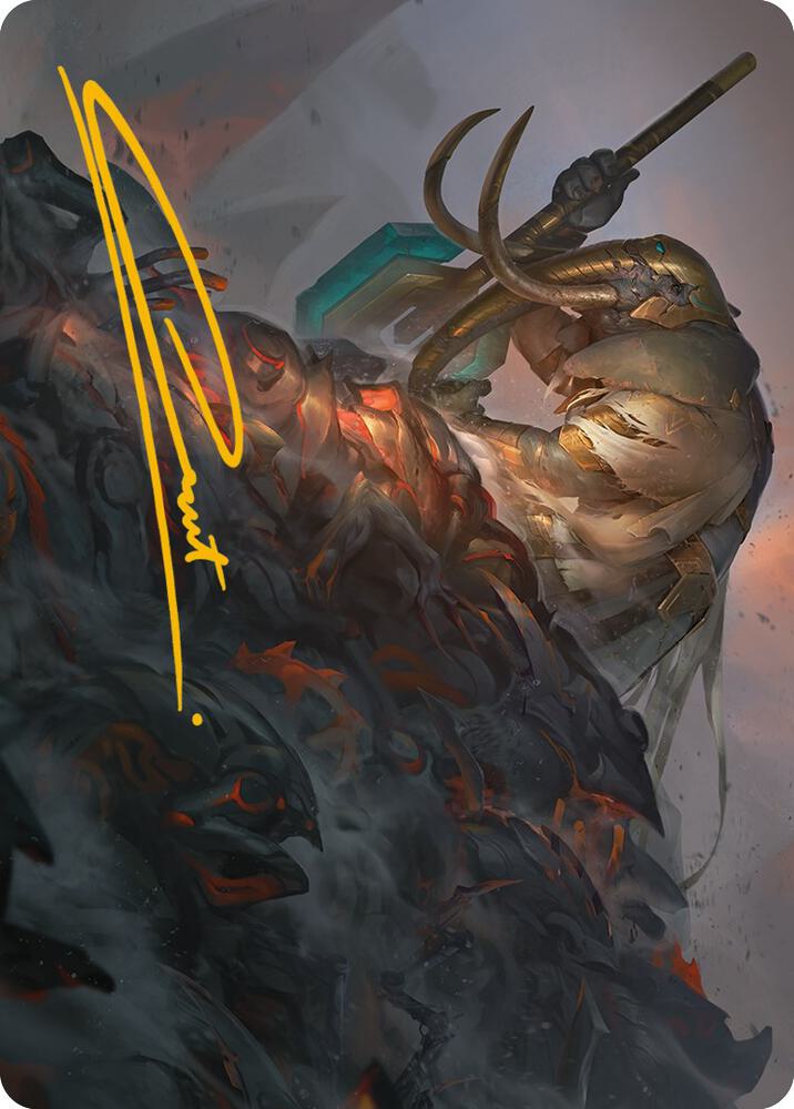 Against All Odds Art Card (Gold-Stamped Signature) 1 card from Art Series: Phyrexia: All Will Be One