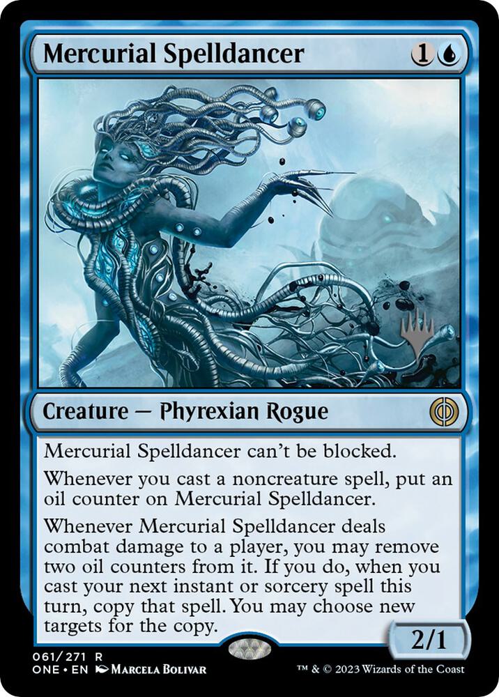 Mercurial Spelldancer 61 card from Promo Pack: Phyrexia: All Will Be One