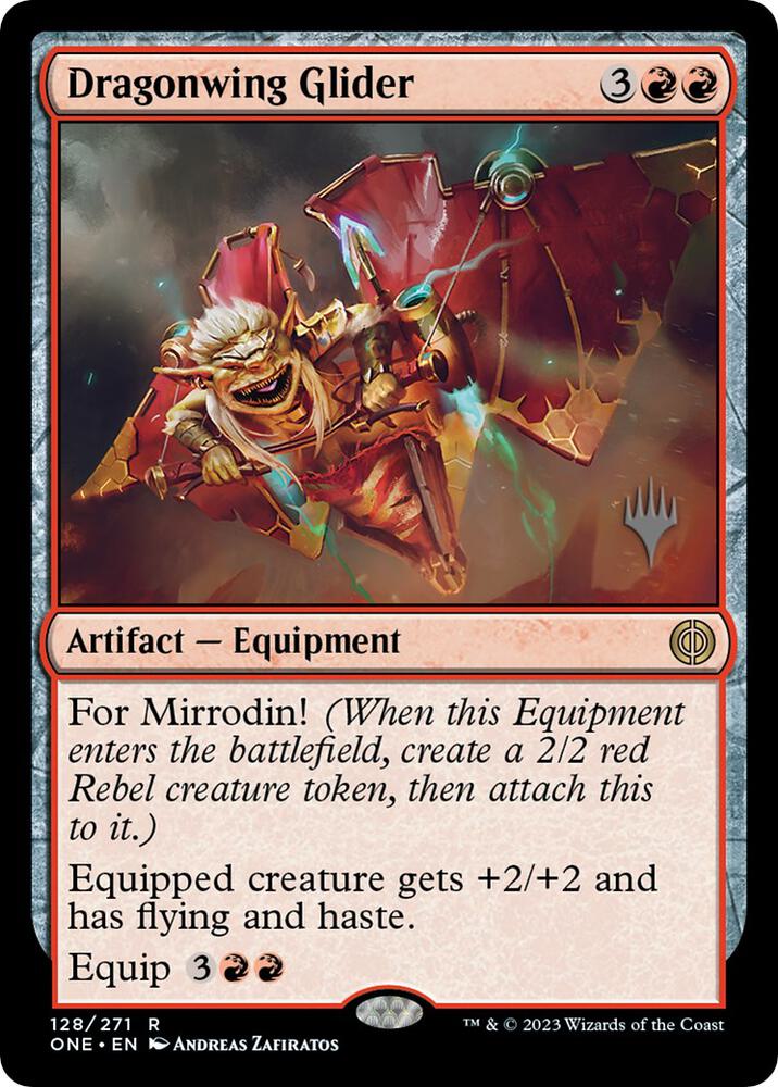 Dragonwing Glider 128 card from Promo Pack: Phyrexia: All Will Be One