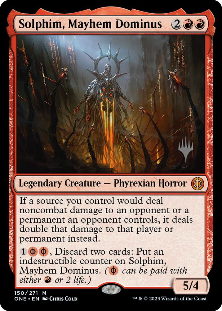 Solphim, Mayhem Dominus 150 card from Promo Pack: Phyrexia: All Will Be One