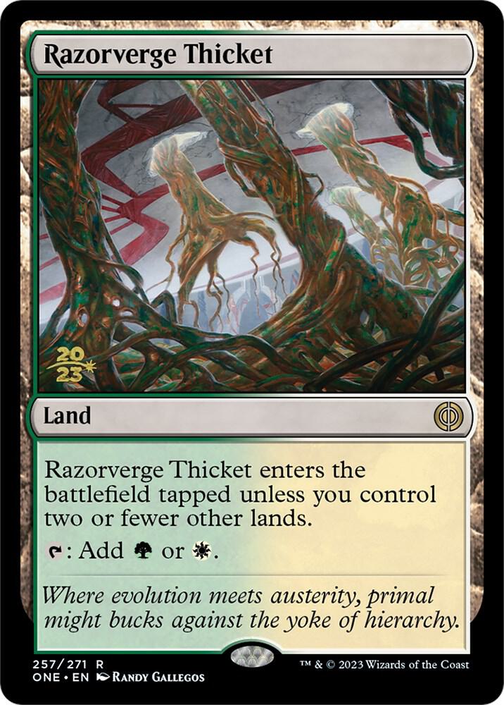 Razorverge Thicket 257 card from Prerelease Cards