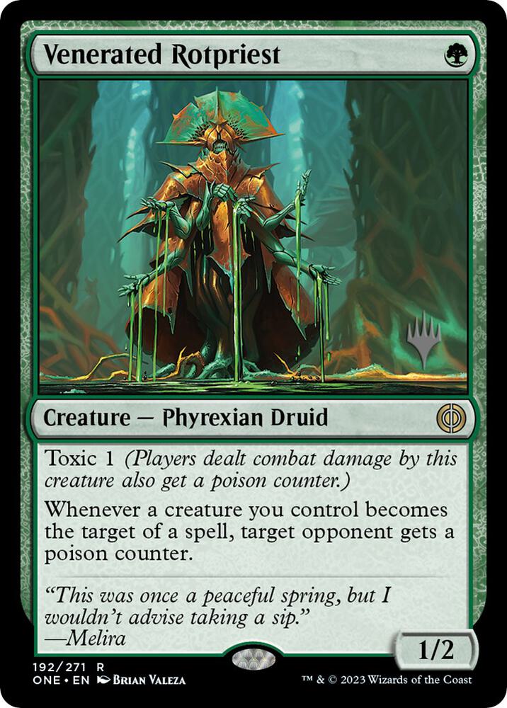 Venerated Rotpriest 192 card from Promo Pack: Phyrexia: All Will Be One