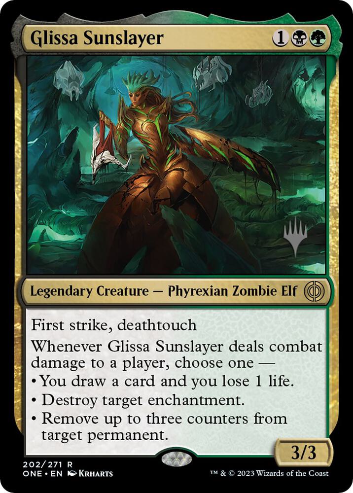 Glissa Sunslayer 202 card from Promo Pack: Phyrexia: All Will Be One