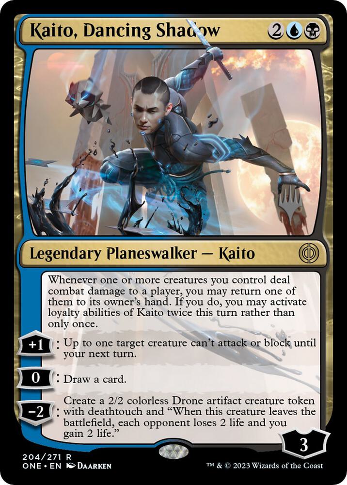 Kaito, Dancing Shadow 204 card from Promo Pack: Phyrexia: All Will Be One