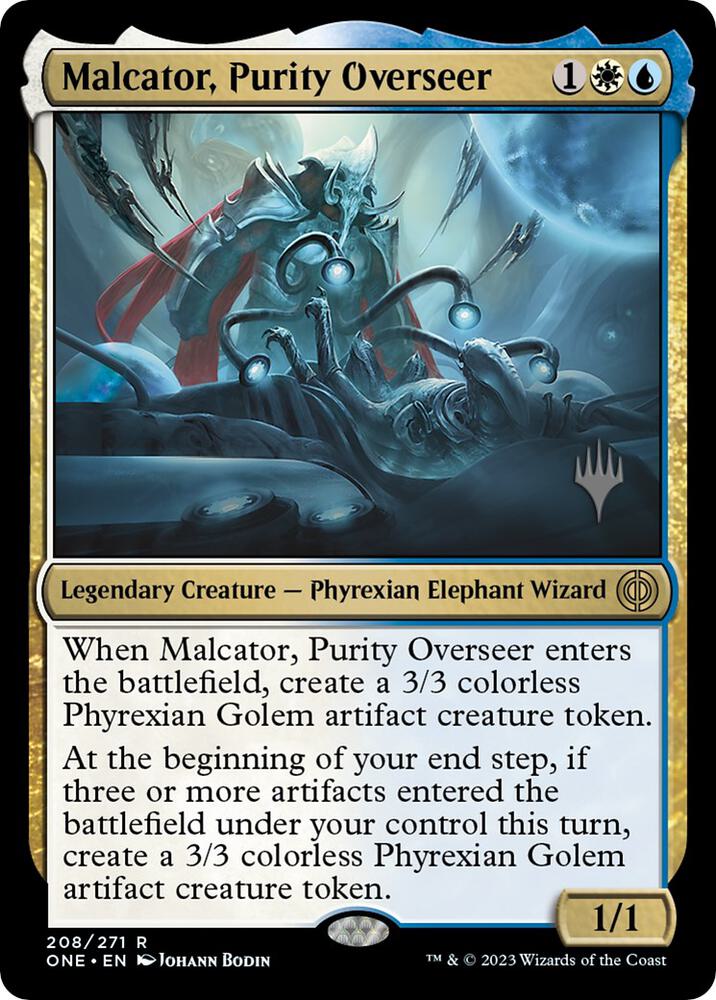 Malcator, Purity Overseer 208 card from Promo Pack: Phyrexia: All Will Be One