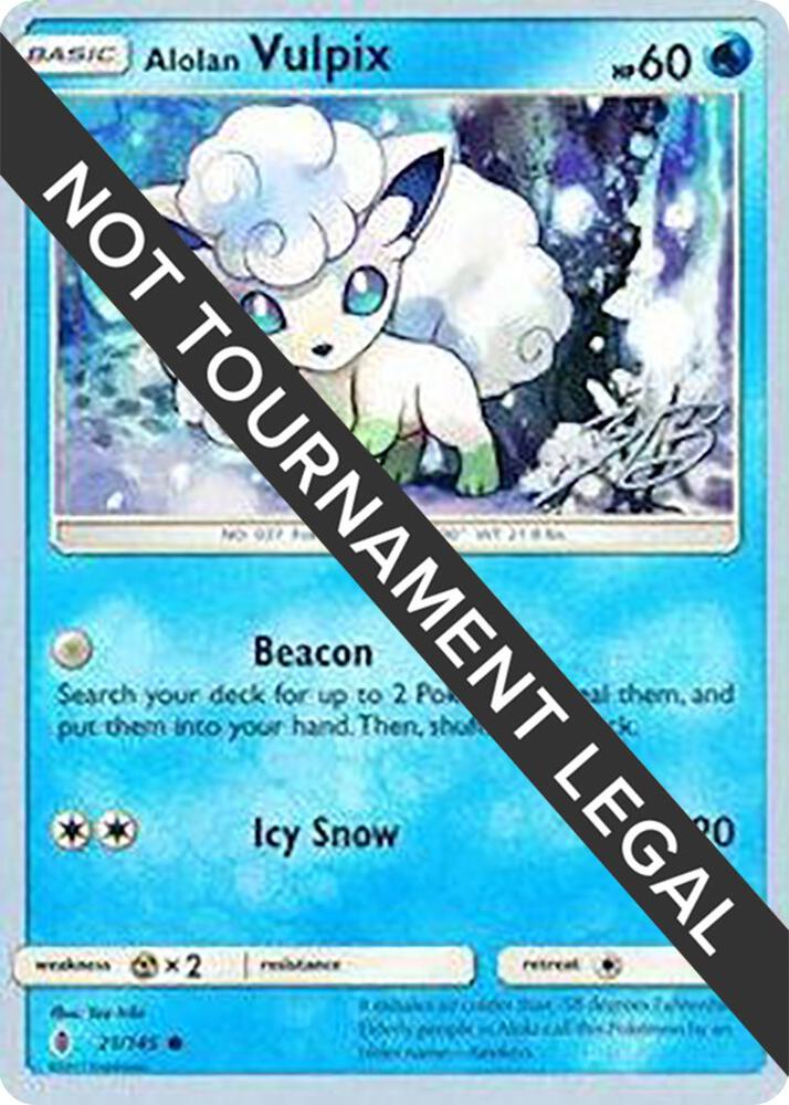 Alolan Vulpix - 2017 (Zachary Bokhari) 21/145 card from World Championship Decks