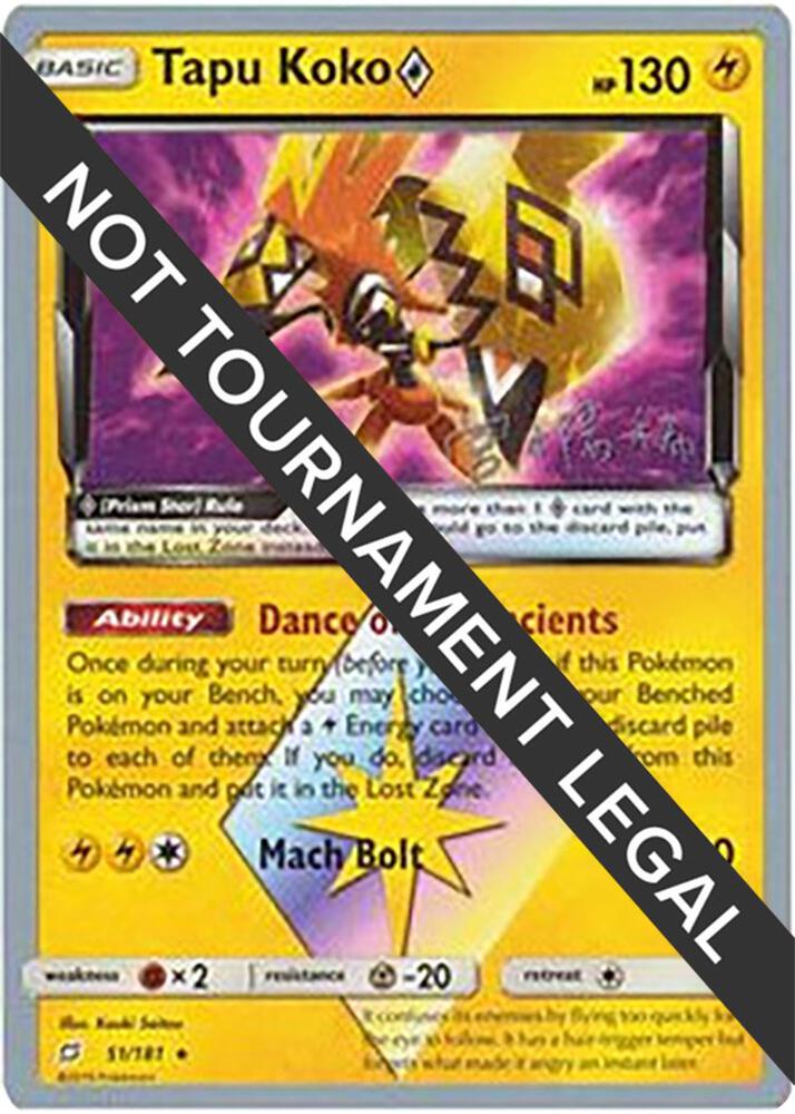 Tapu Koko Prism Star - 2019 (Haruki Miyamoto) 51/181 card from World Championship Decks