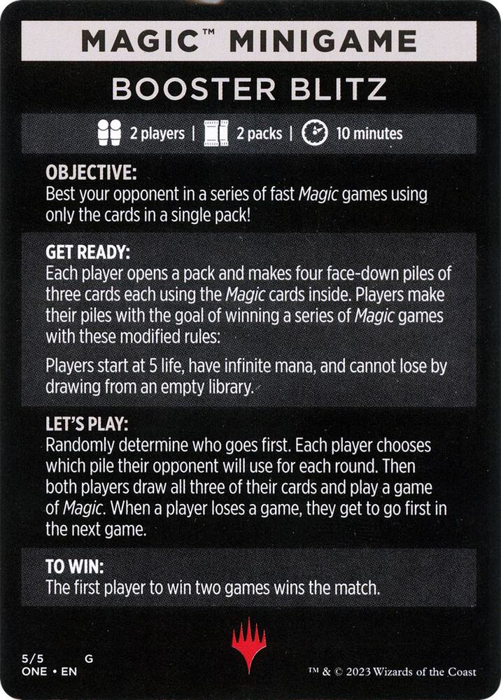 Magic Minigame: Booster Blitz 5 card from Phyrexia: All Will Be One