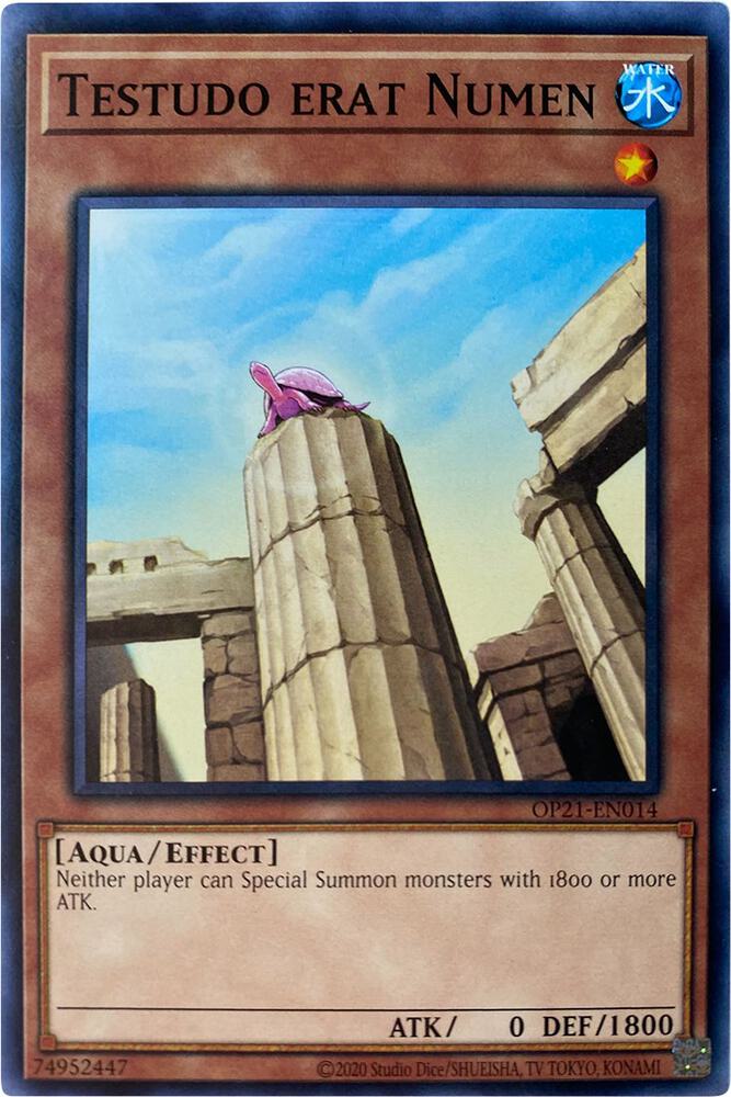 Testudo erat Numen OP21-EN014 card from OTS Tournament Pack 21