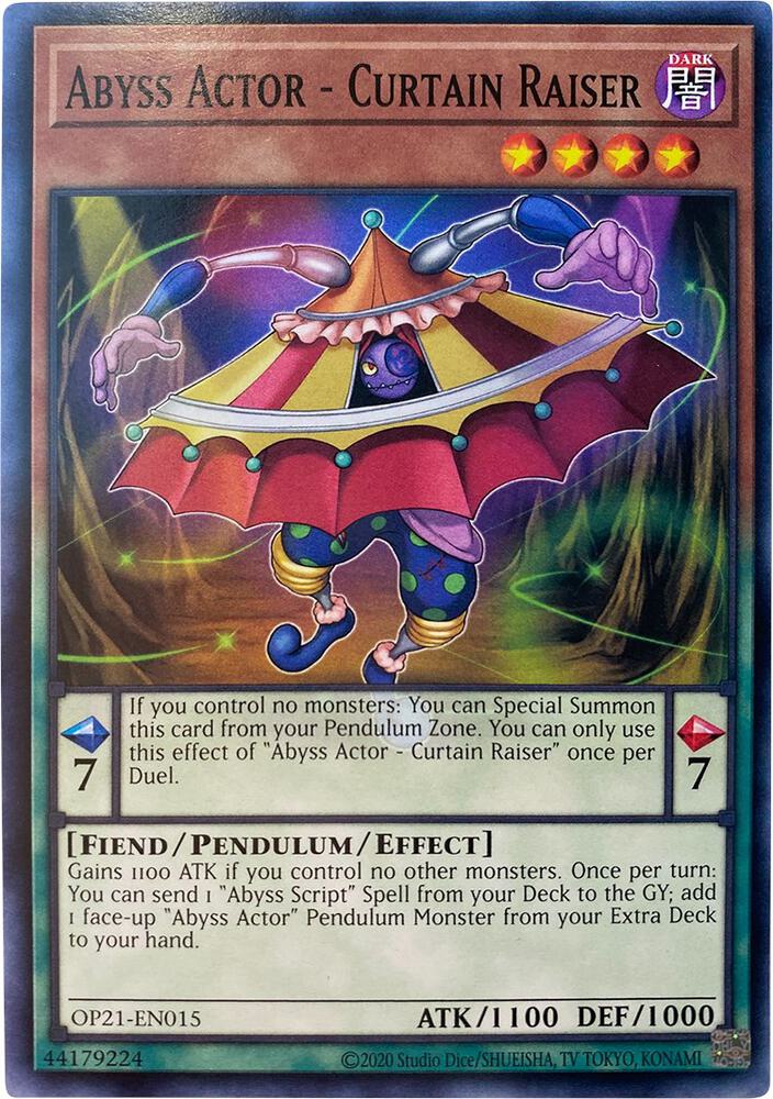 Abyss Actor - Curtain Raiser OP21-EN015 card from OTS Tournament Pack 21