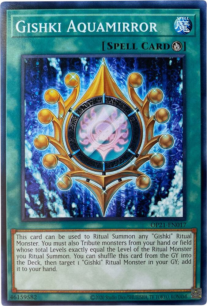 Gishki Aquamirror OP21-EN017 card from OTS Tournament Pack 21