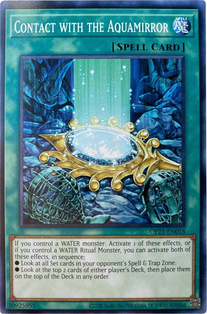 Contact with the Aquamirror OP21-EN018 card from OTS Tournament Pack 21