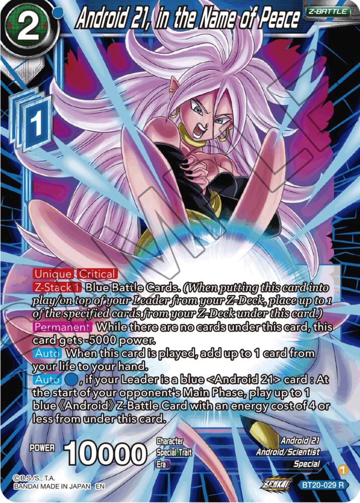 Android 21, in the Name of Peace BT20-029 card from Power Absorbed