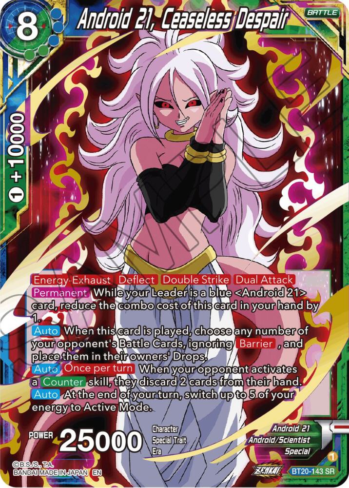 Android 21, Ceaseless Despair BT20-143 card from Power Absorbed