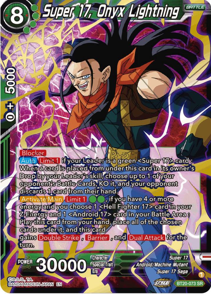 Super 17, Onyx Lightning BT20-073 card from Power Absorbed