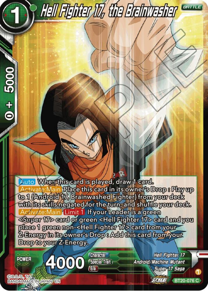 Hell Fighter 17, the Brainwasher BT20-076 card from Power Absorbed