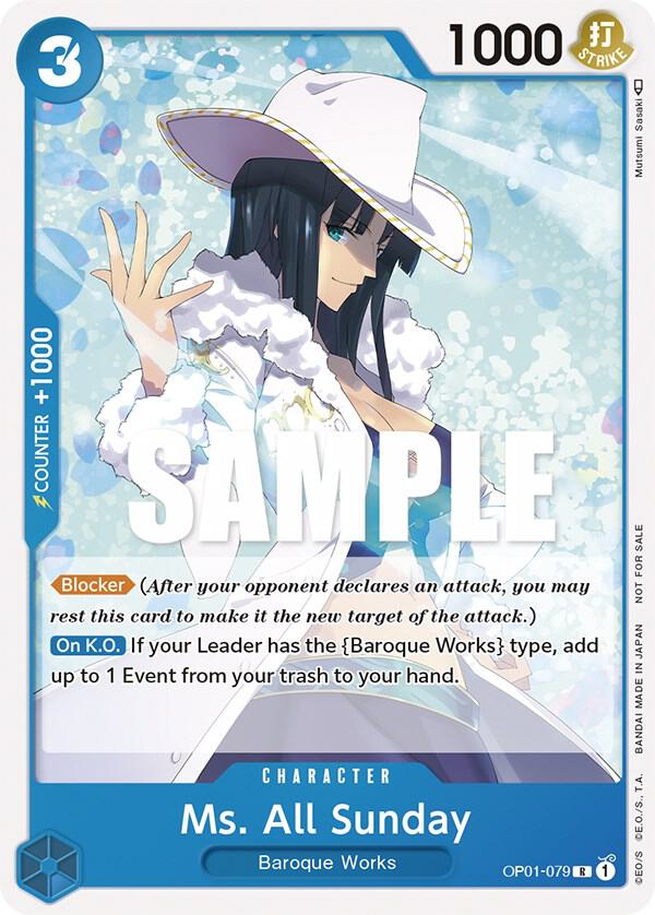 Ms. All Sunday (Promotion Pack 2023) OP01-079 card from One Piece Promotion Cards