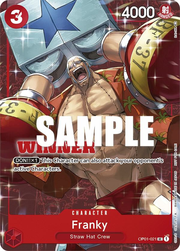 Franky (Tournament Pack Vol. 2) [Winner] OP01-021 card from One Piece Promotion Cards