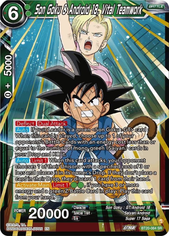 Son Goku & Android 18, Vital Teamwork BT20-064 card from Power Absorbed