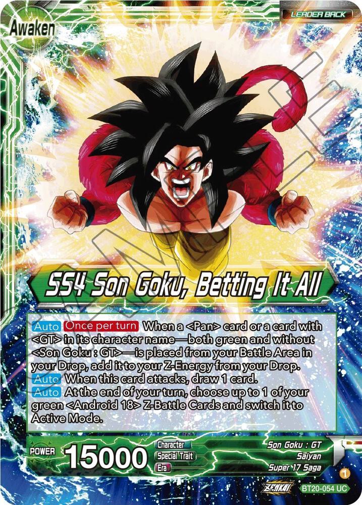 Son Goku // SS4 Son Goku, Betting It All BT20-054 card from Power Absorbed