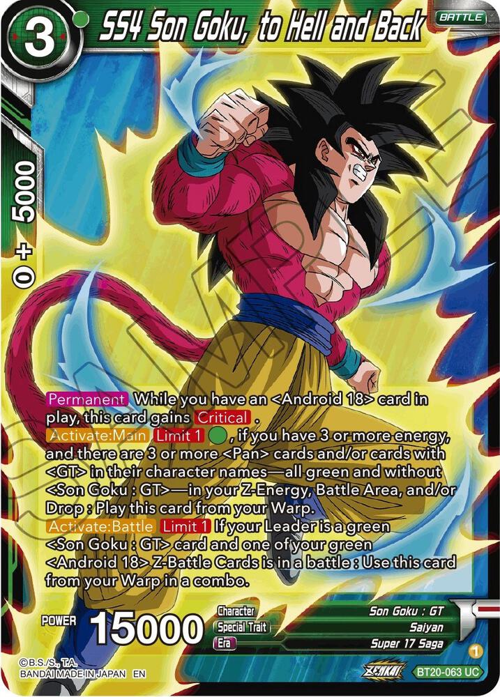 SS4 Son Goku, to Hell and Back BT20-063 card from Power Absorbed