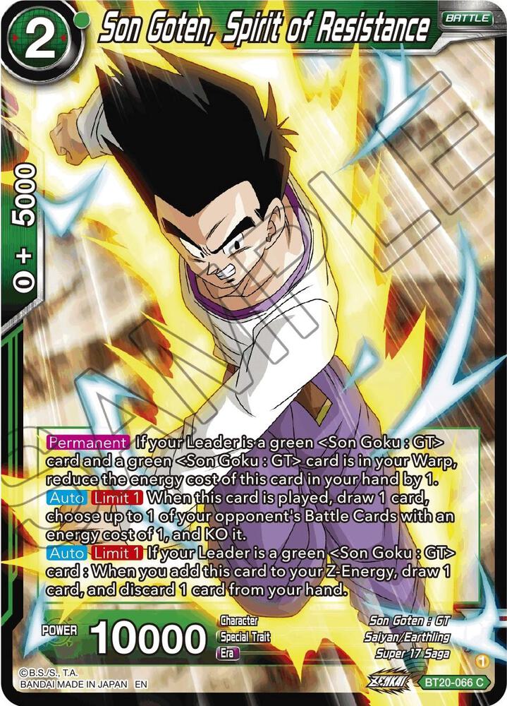 Son Goten, Spirit of Resistance BT20-066 card from Power Absorbed