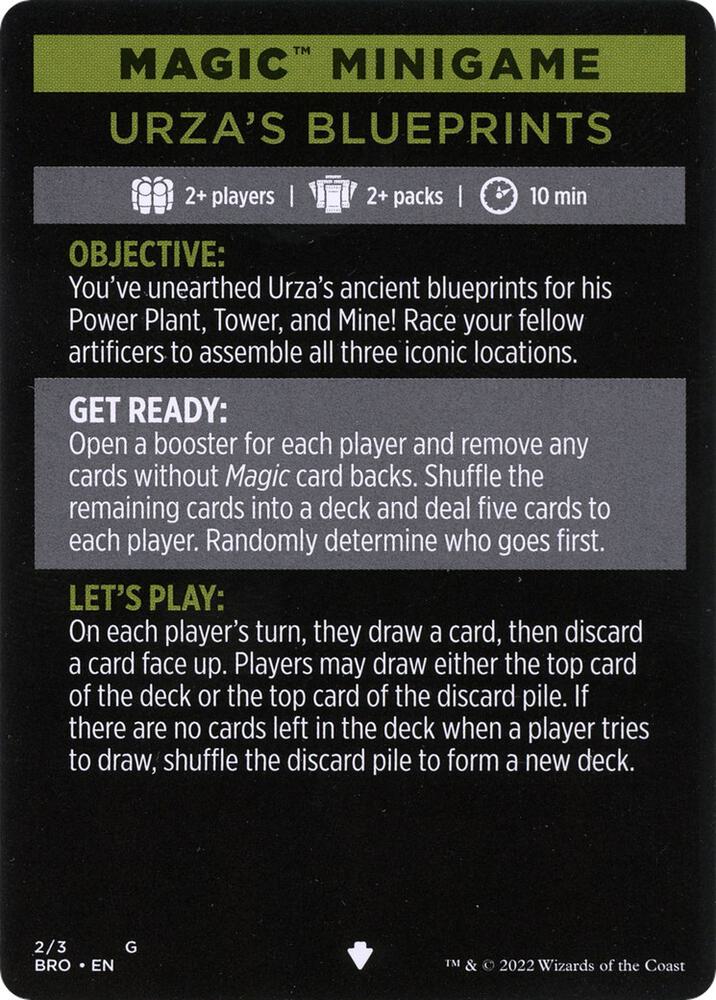 Magic Minigame: Urza's Blueprints 2 card from The Brothers' War