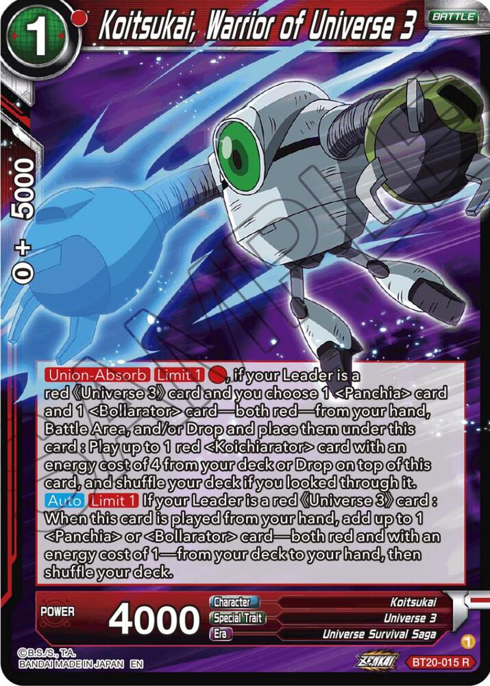 Koitsukai, Warrior of Universe 3 BT20-015 card from Power Absorbed