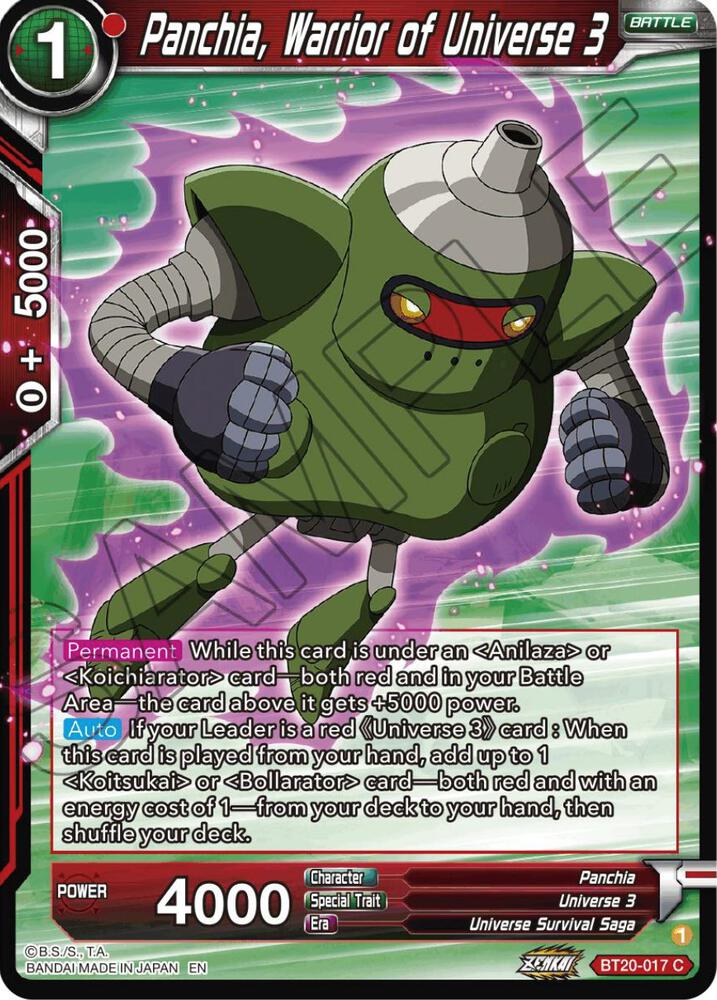 Panchia, Warrior of Universe 3 BT20-017 card from Power Absorbed