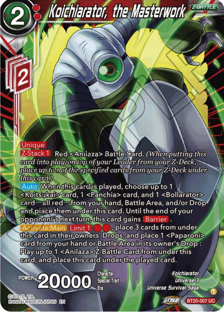 Koichiarator, the Masterwork BT20-007 card from Power Absorbed