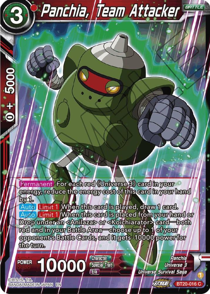 Panchia, Team Attacker BT20-016 card from Power Absorbed